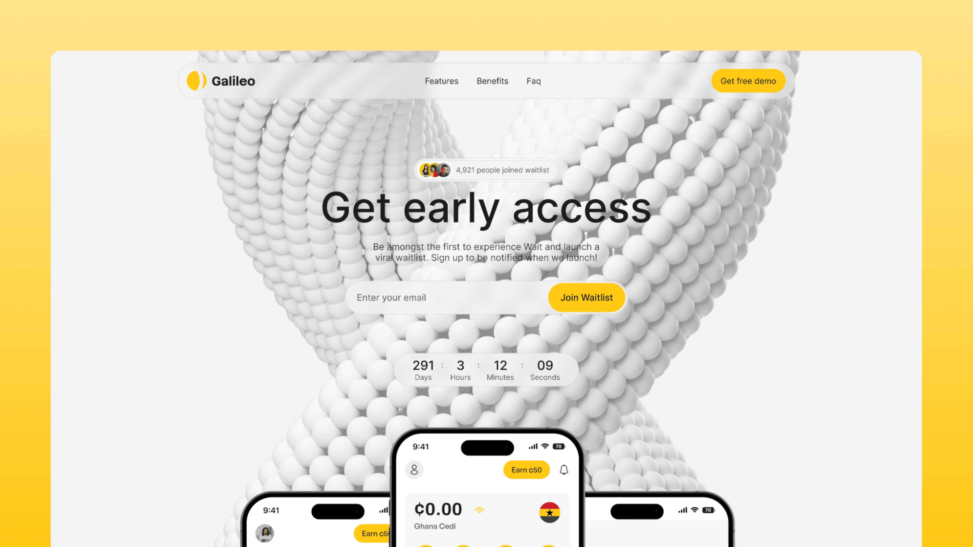 Galileo - Mobile App Waitlist hover